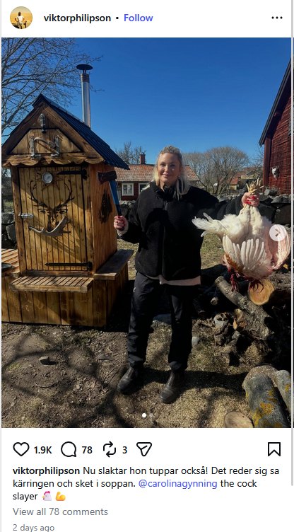 Viktor Philipson Instagram about Carolina Gyanning