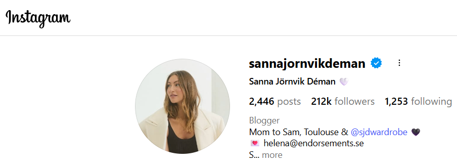 sanna jornvik instagram