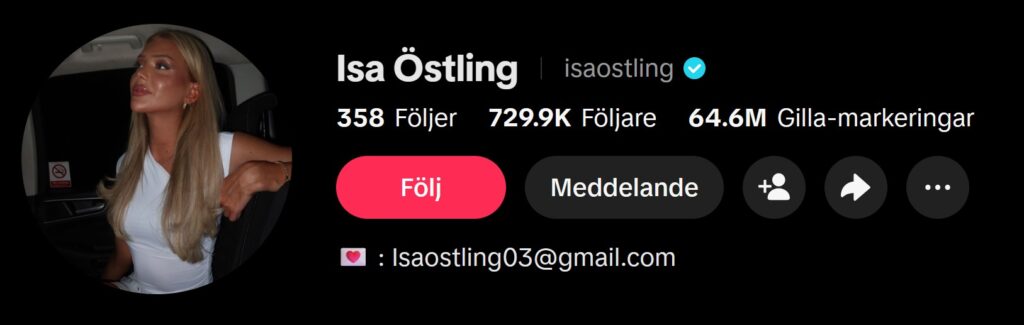 Isa Östling: ålder, längd, familj, pojkvän och tv-karriär 2 Isa Ostling TikTok